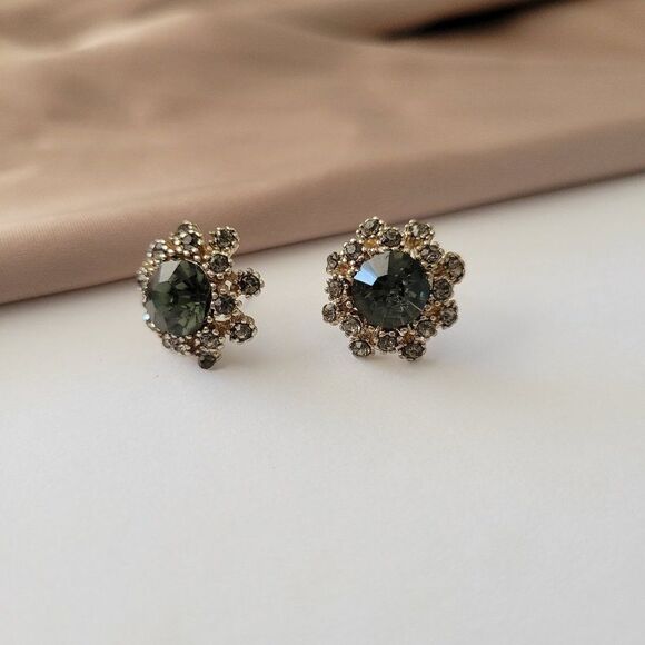 5/$25 Crystal Stud Earrings Gray Crystal Decorated Stud Earrings - Picture 6 of 8